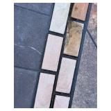 D - Outdoor Dining Table with 3 Cushioned Chairs and Umbrella