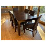 K - Dining Table with 6 Chairs and 18-Inch Leaf Extension