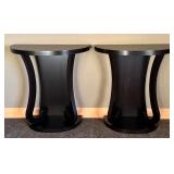 ULMBR - Pair of Black Demi-Lune Console Tables