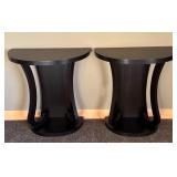ULMBR - Pair of Black Demi-Lune Console Tables