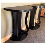 ULMBR - Pair of Black Demi-Lune Console Tables