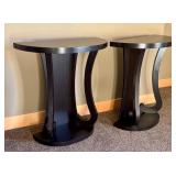 ULMBR - Pair of Black Demi-Lune Console Tables