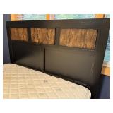 UL - Queen Bed Frame with Wood Panel Headboard and Footboard