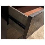 UP - Two-Drawer Black and Wood Nightstand