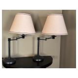 ULMBR - Pair of Adjustable Desk Lamps with Shades