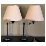 ULMBR - Pair of Adjustable Desk Lamps with Shades