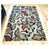 FLR - Orian Rugs Getty Beige Area Rug 63x90 Inch Floral Pattern