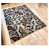 FLR - Orian Rugs Getty Beige Area Rug 63x90 Inch Floral Pattern