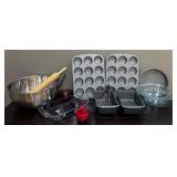 K - Baking Essentials Bundle with Bowls, Loaf Pans, Muffin Trays, and Utensils