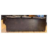 LR - Faux Leather Sofa, Loveseat, Coffee Table with Surface Wear, and Rug Set