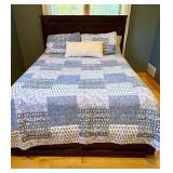 ML - Beautiful Queen Wooden Bed Frame with Headboard, Footboard