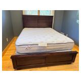ML - Beautiful Queen Wooden Bed Frame with Headboard, Footboard