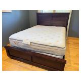 ML - Beautiful Queen Wooden Bed Frame with Headboard, Footboard