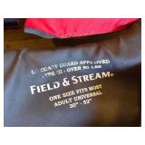 G - Fishing Gear Lot with 2 Field & Stream Life Jackets, 4 Rods with Reels, and Net