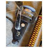 G - Fishing Gear Lot with 2 Field & Stream Life Jackets, 4 Rods with Reels, and Net