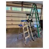 G - Group of 3 Step Ladders - Keller, Cosco, and Fiberglass Ladder