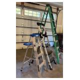 G - Group of 3 Step Ladders - Keller, Cosco, and Fiberglass Ladder
