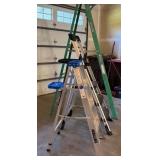 G - Group of 3 Step Ladders - Keller, Cosco, and Fiberglass Ladder