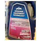 G - Lot of 4 Full Gallons Antifreeze Coolant Peak Red/Pink and NAPA Green