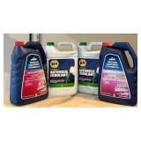 G - Lot of 4 Full Gallons Antifreeze Coolant Peak Red/Pink and NAPA Green