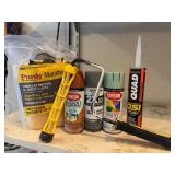 G - Group of Painting Supplies with Spray Paint and Rollers