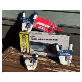 G - Pistol-Grip Grease Gun, Sawzall Blade, and Tool Hangers Lot