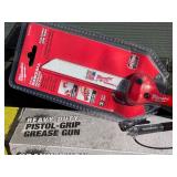 G - Pistol-Grip Grease Gun, Sawzall Blade, and Tool Hangers Lot