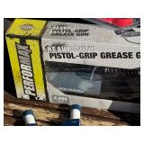 G - Pistol-Grip Grease Gun, Sawzall Blade, and Tool Hangers Lot