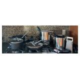 K - Assorted Cookware Set with Fry Pans, Stock Pots, Utensils, and Grater
