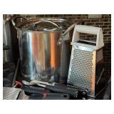 K - Assorted Cookware Set with Fry Pans, Stock Pots, Utensils, and Grater