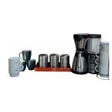 K - Ninja Coffee Maker Set with Mugs and Stainless Steel Canisters