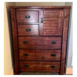 ULMBR - Wooden Dresser with 5 Drawers and Cabinet Compartment