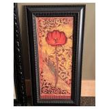 ULMBR - Set of 3 Framed Wall Art Pieces Including Floral Prints and Abstract