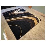 UL - Large Modern Area Rug with Abstract Wave Pattern