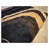 UL - Large Modern Area Rug with Abstract Wave Pattern
