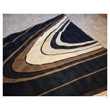 UL - Large Modern Area Rug with Abstract Wave Pattern