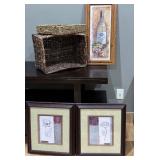 LR - Assorted Home Decor with Framed Art and Woven Baskets