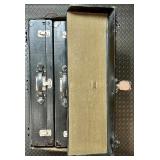 Antique Model A Car Trunk with Leather Handle and Lined Interior Antique Model A Car Trunk with Leather Handle and Lined Interior