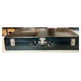 Antique Model A Car Trunk with Leather Handle and Lined Interior Antique Model A Car Trunk with Leather Handle and Lined Interior