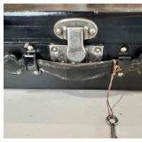 Antique Model A Car Trunk with Leather Handle and Lined Interior Antique Model A Car Trunk with Leather Handle and Lined Interior