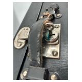 Antique Model A Car Trunk with Leather Handle and Lined Interior Antique Model A Car Trunk with Leather Handle and Lined Interior
