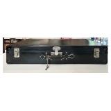 Antique Model A Car Trunk with Leather Handle and Lined Interior Antique Model A Car Trunk with Leather Handle and Lined Interior