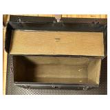 Antique Model A Car Trunk with Leather Handle and Lined Interior Antique Model A Car Trunk with Leather Handle and Lined Interior