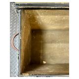 Antique Model A Car Trunk with Leather Handle and Lined Interior Antique Model A Car Trunk with Leather Handle and Lined Interior