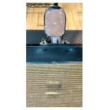 Antique Model A Car Trunk with Leather Handle and Lined Interior Antique Model A Car Trunk with Leather Handle and Lined Interior