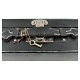 Antique Model A Car Trunk with Leather Handle and Lined Interior Antique Model A Car Trunk with Leather Handle and Lined Interior