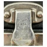 Antique Model A Car Trunk with Leather Handle and Lined Interior Antique Model A Car Trunk with Leather Handle and Lined Interior