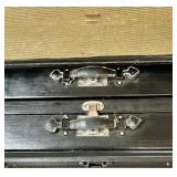 Antique Model A Car Trunk with Leather Handle and Lined Interior Antique Model A Car Trunk with Leather Handle and Lined Interior