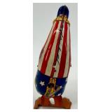 Vintage J. Chein Clown Wind-Up Tin Toy, Plastic Hen with Eggs, and Red Metal Wagon Vintage J. Chein Clown Wind-Up Tin Toy, Plastic Hen with Eggs, and Red Metal Wagon