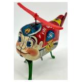 Vintage Tin Wind-Up Fire Dept Helicopter Toy Japan Vintage Tin Wind-Up Fire Dept Helicopter Toy Japan